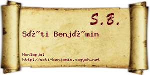 Sóti Benjámin névjegykártya