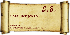 Sóti Benjámin névjegykártya